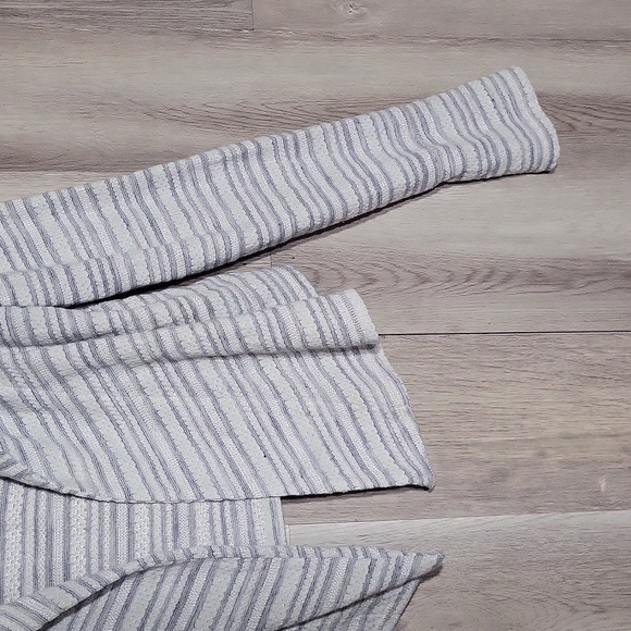 🛍Free People Womens Medium Cropped Open Front Cardigan Stripe Metallic‎ Eloise - Picture 4 of 8